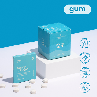 Neuro Gum Energy & Focus — Caffeine + L-Theanine Nootropic Chewing Gum