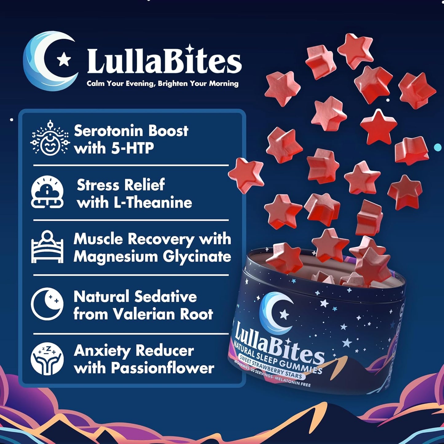 Natural Sleep Gummies — Melatonin-Free Calming Bedtime Supplement