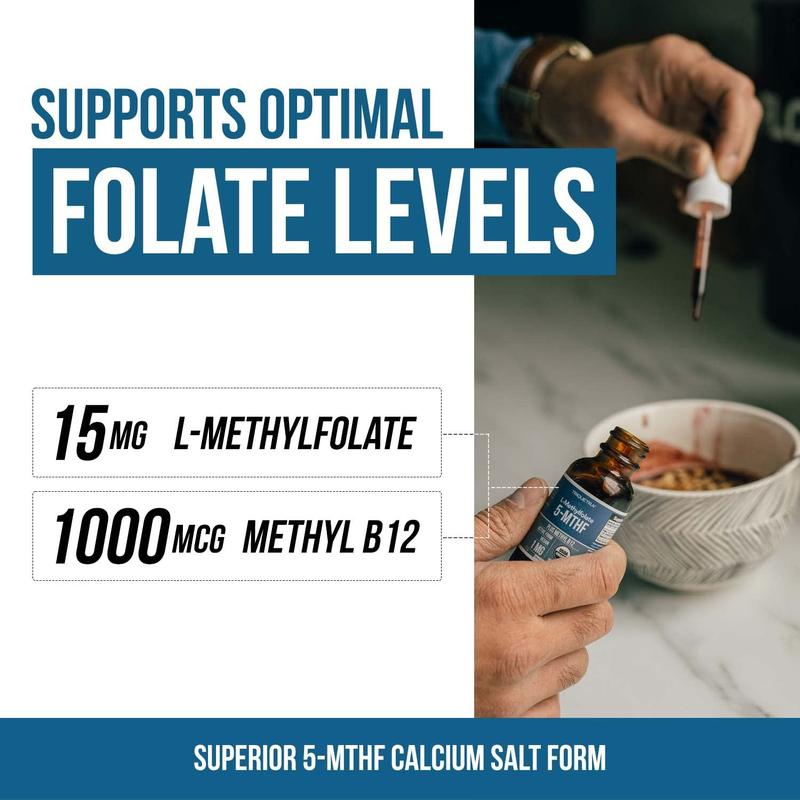 L-Methylfolate B12 Drops — Mood & Energy Support Liquid Supplement