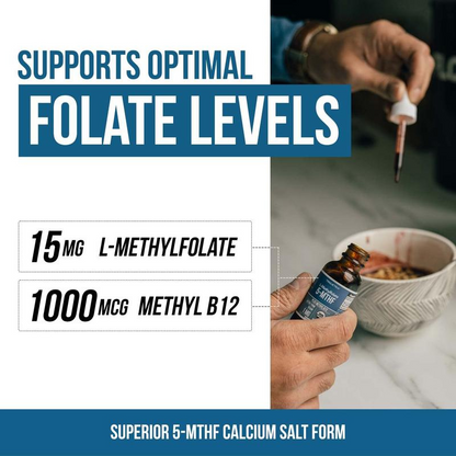 L-Methylfolate B12 Drops — Mood & Energy Support Liquid Supplement