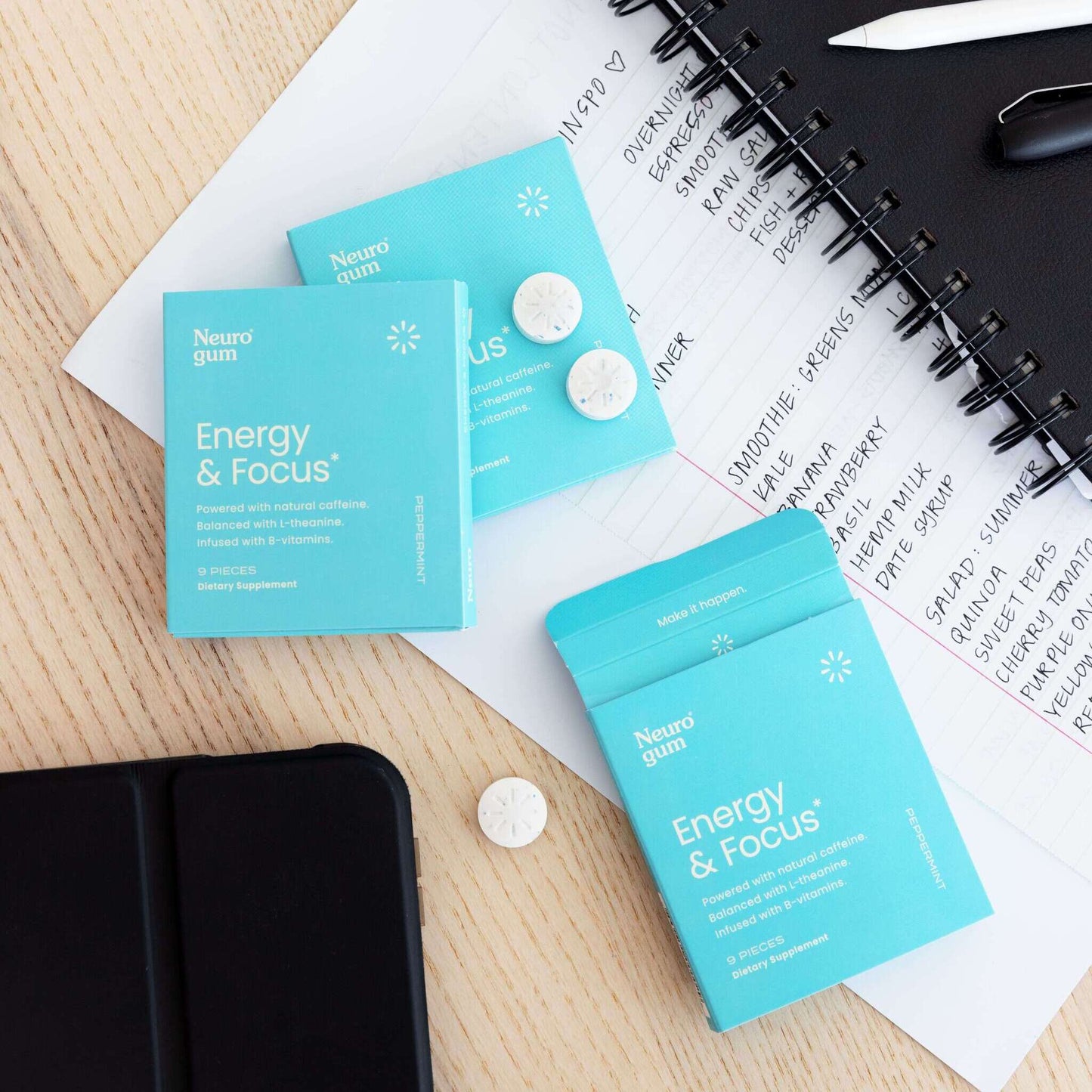 Neuro Gum Energy & Focus — Caffeine + L-Theanine Nootropic Chewing Gum