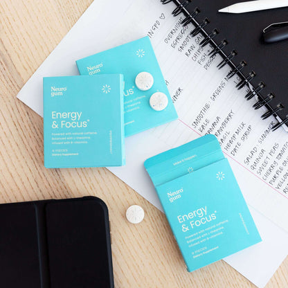 Neuro Gum Energy & Focus — Caffeine + L-Theanine Nootropic Chewing Gum