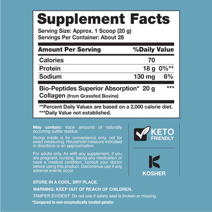 Collagen Peptides Powder — Grass-Fed Hydrolyzed Protein for Skin & Joints