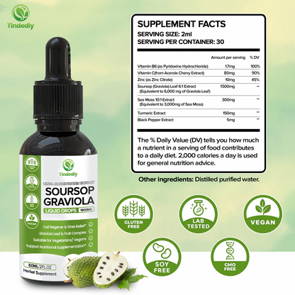 Soursop Extract Drops — Liquid Immune Wellness Supplement, Vegan
