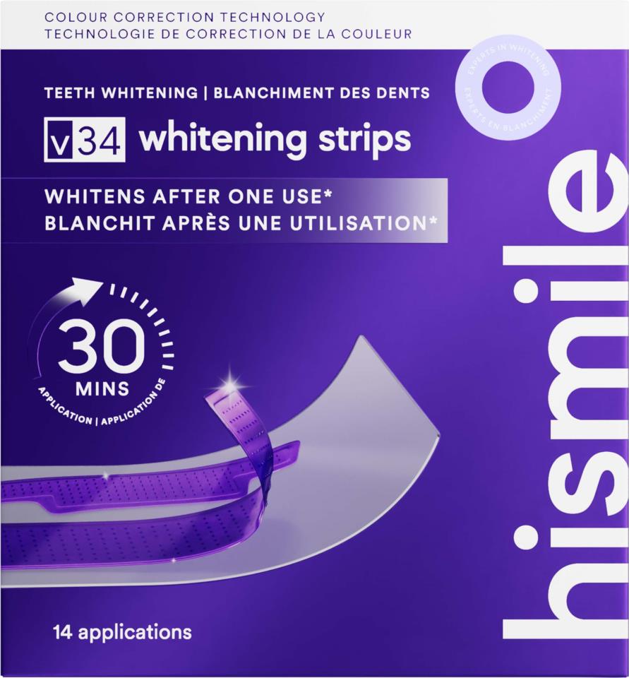 Hismile V34 Color Corrector — Purple Teeth Whitening Strips, 7-Pack