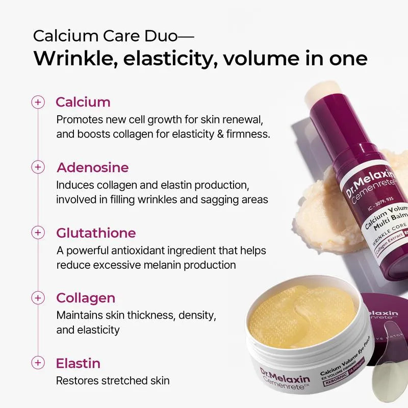 Korean Skincare Kit — Calcium Balm Stick & Hydrogel Eye Patches Duo