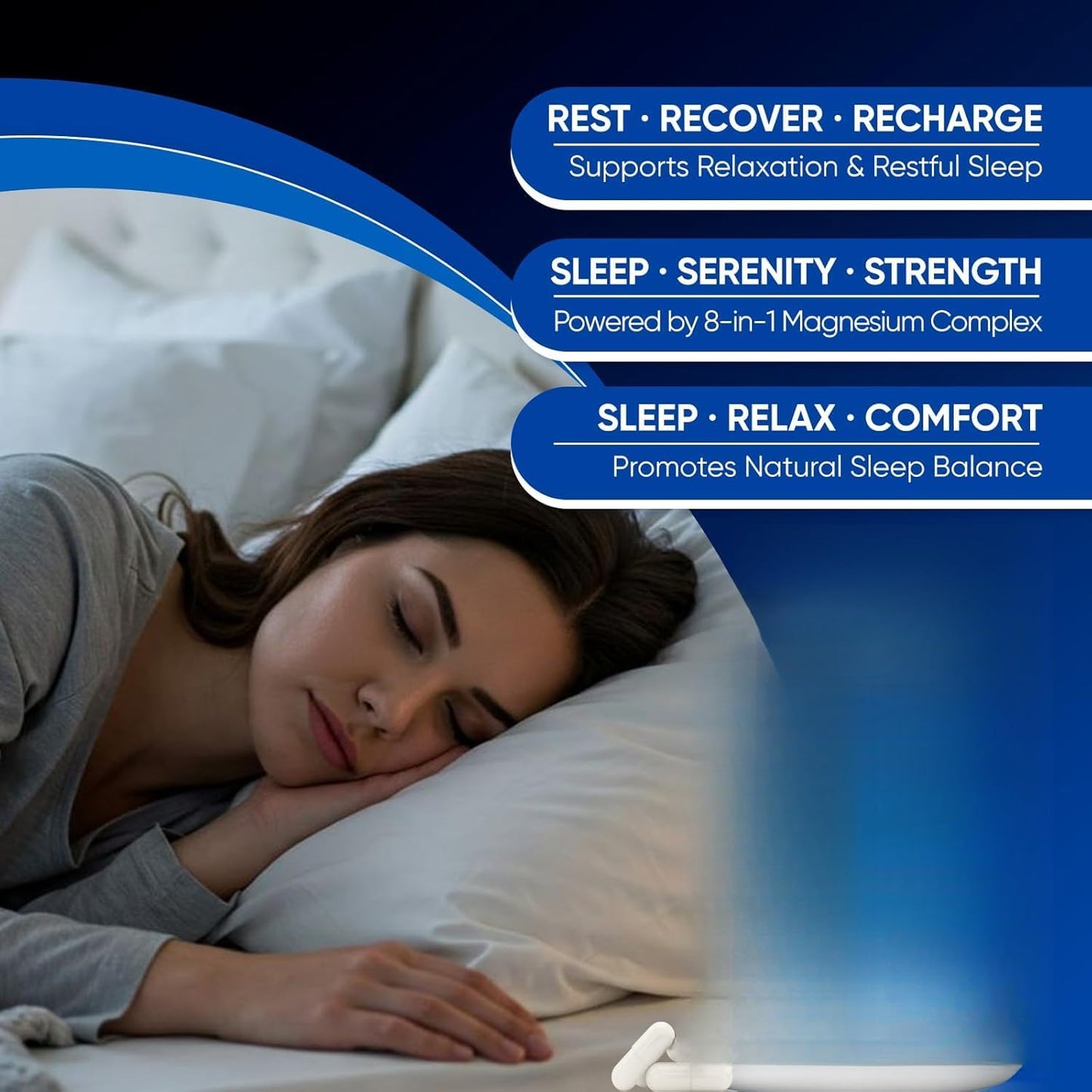 Magnesium Complex Supplement — 8-in-1 Capsules for Sleep & Energy