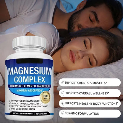 Magnesium Complex Supplement — 8-in-1 Capsules for Sleep & Energy